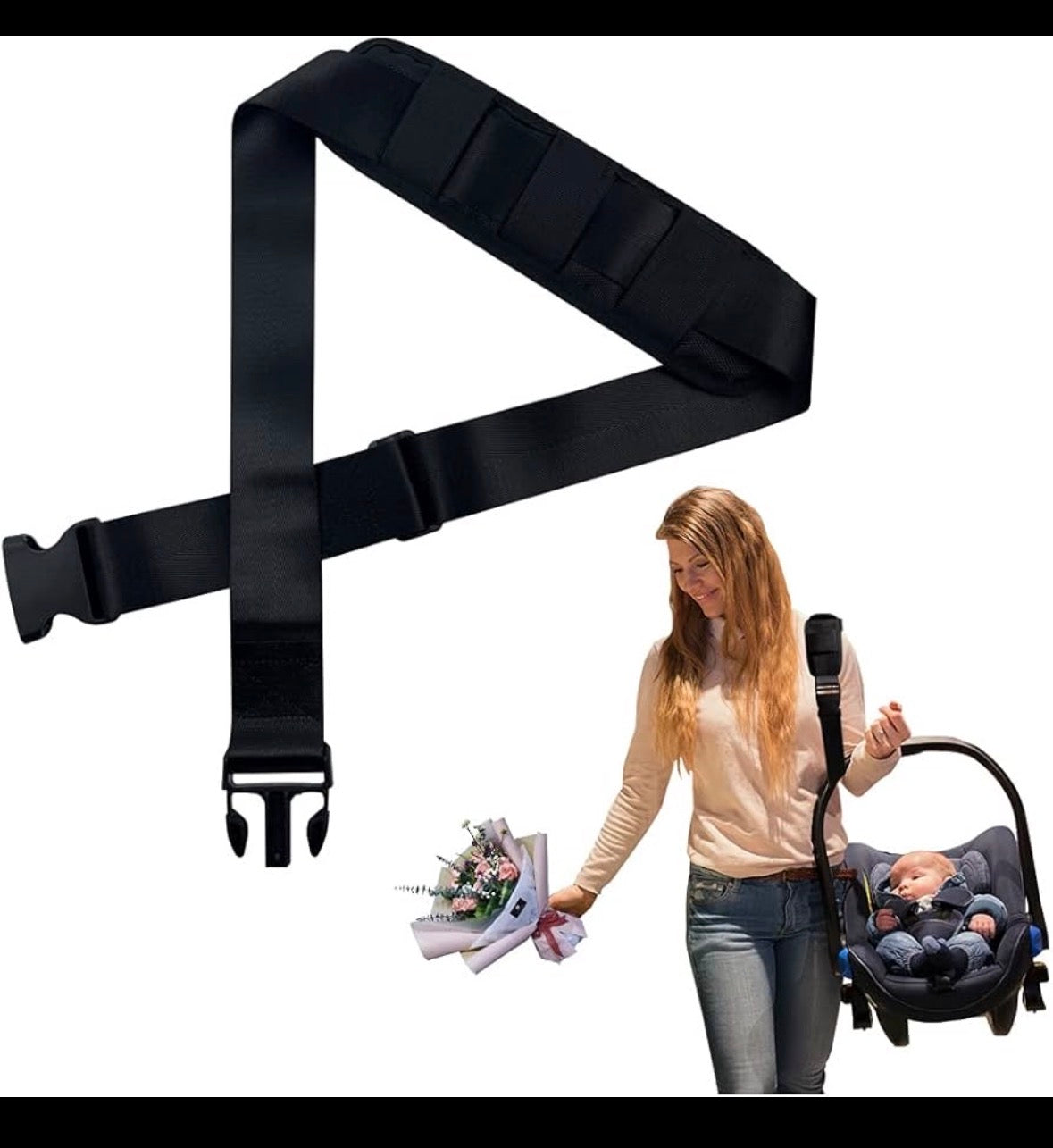 Adjustable Car Seat Carry Strap (Padded Shoulder)